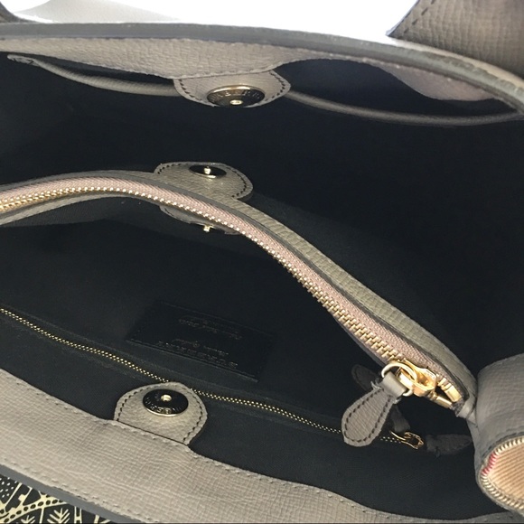 Burberry grey leather banner designer medium tote bag - Picture 10 of 13